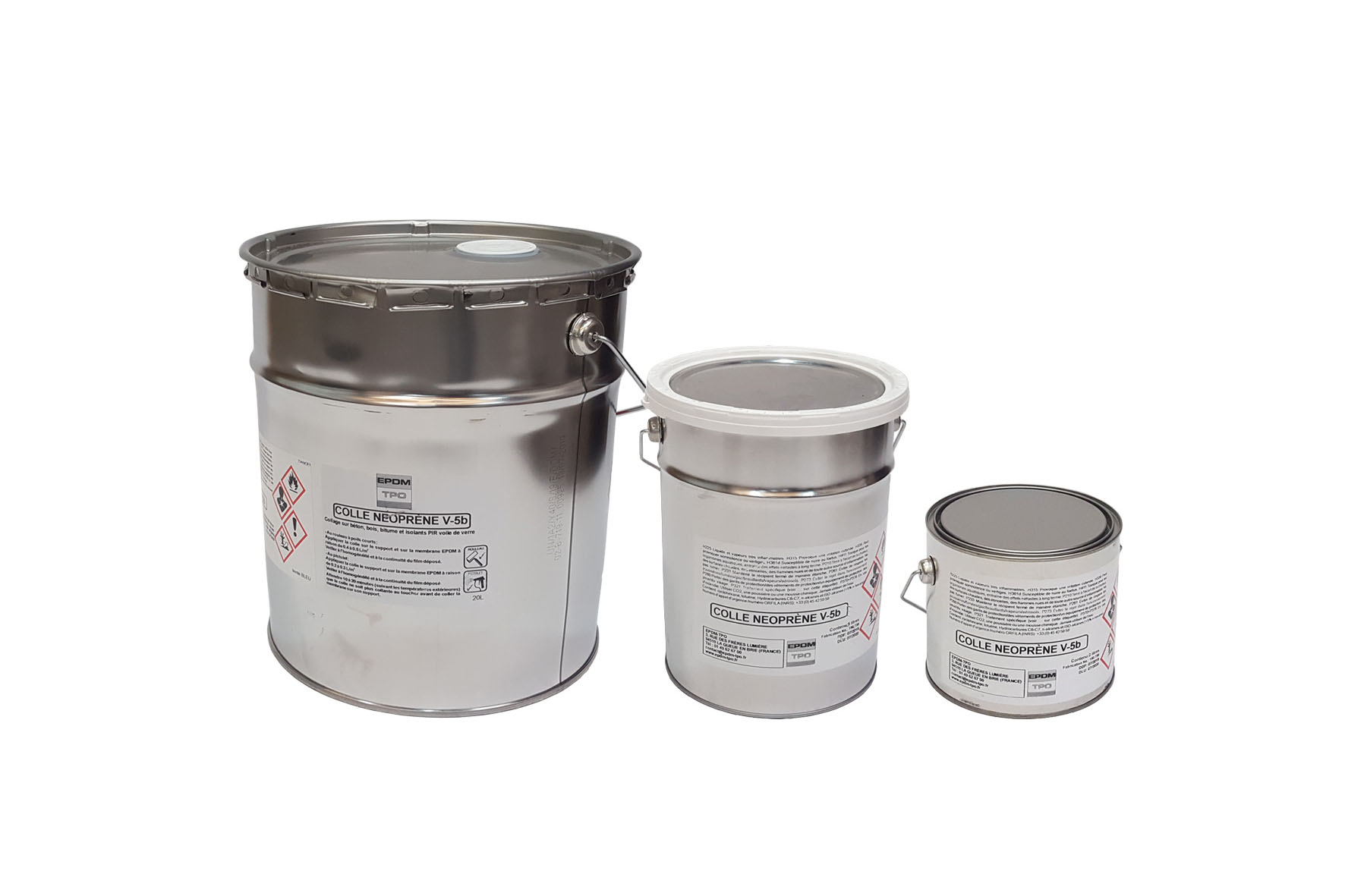 Gamme de bidon colle néoprene 20, 5 et 2 L